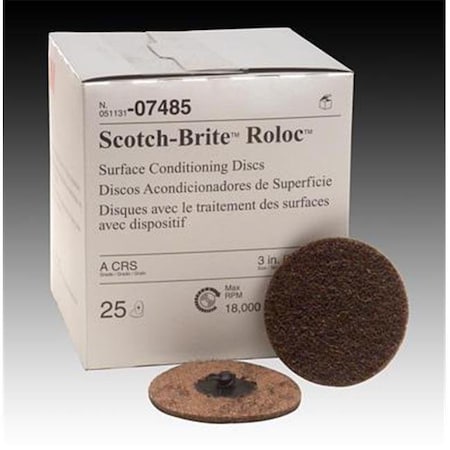 3M 3-M Company 07485 3 Inch Coarse Brown Roloc Surface Conditioning Disc MM07485